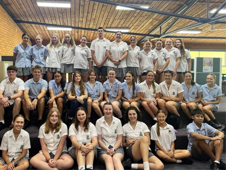 Large group of students across different year groups