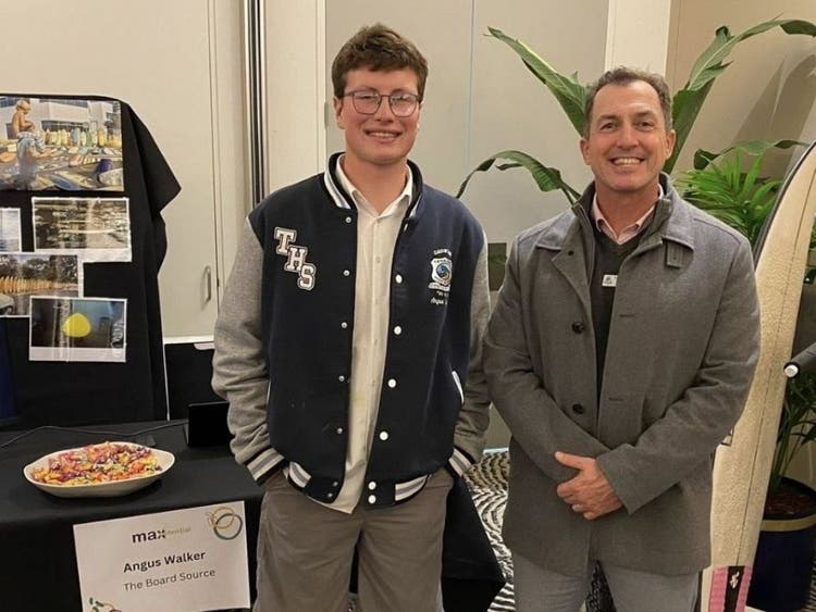 Mr Riley with a senior student at the Max Potential night